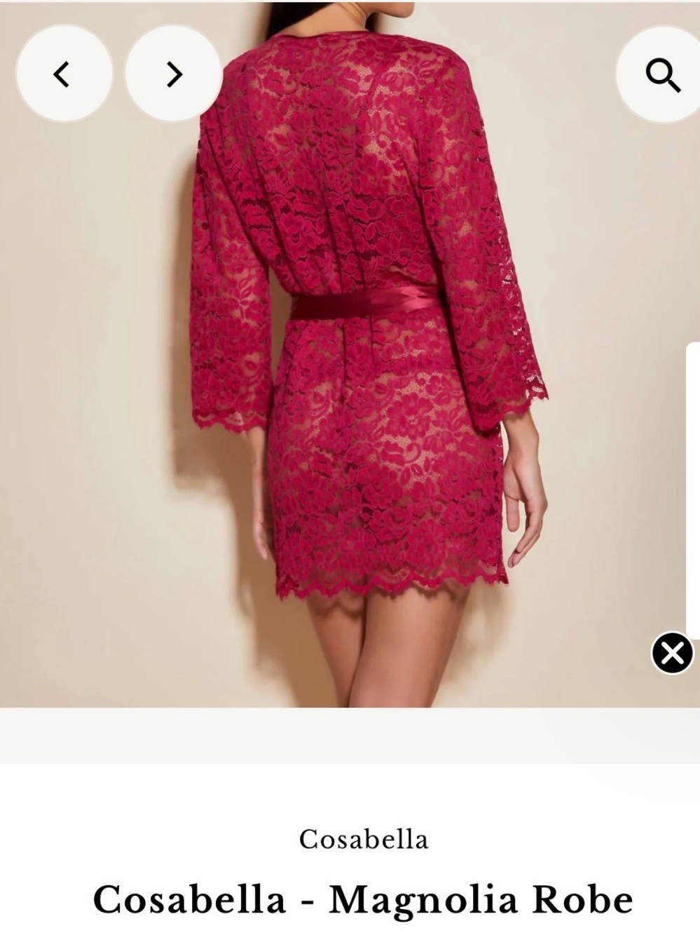 Cosabella | Magnolia lace robe in deep ruby | NWT - Picture 2 of 5